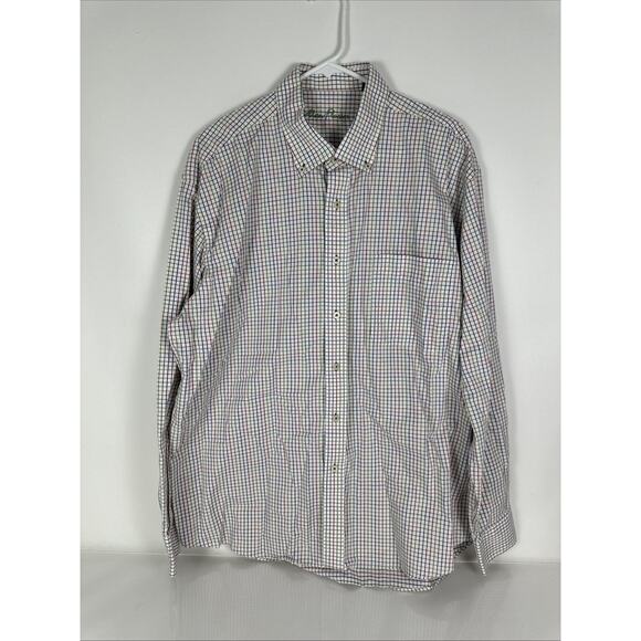 Alan Flusser Multicolor Plaid Long Sleeve Button Up 100% Cotton Size XL - Picture 2 of 10